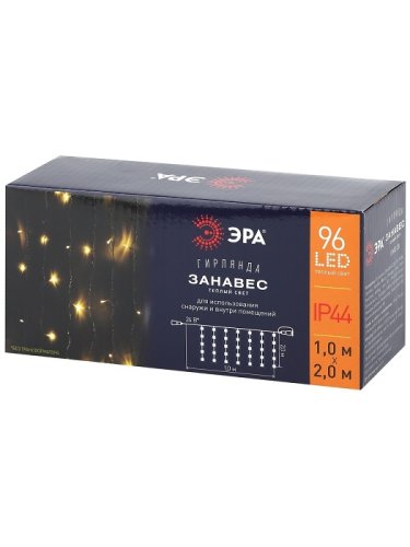 Гирлянда светодиодная "Занавес" Эра ENIN-2В 2х2м Теплая 24В IP44 фото Гирлянда светодиодная "Занавес" Эра ENIN-2В 2х2м Теплая 24В IP44 картинка